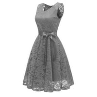Haljina u Foresyashe ženskim haljinama casual vintage princeze cvjetna čipka V-izrez Strana Aline Swing haljina