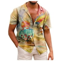 Gotyou Muška havajska majica sa džepom, kratkim rukavima ispisanim gumbom niz tees, ljetna plaža casual