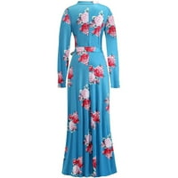 Ležerne haljine za ženski boemski tiskani haljini s dugim rukavima