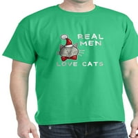 Cafepress - Pravi muškarci Love Mačke Tamna majica - pamučna majica