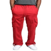 MUBINEO MAN casual hlače Čvrsto boje Džepne džepove Dizajn za crtanje elastične struke Duge pantalone