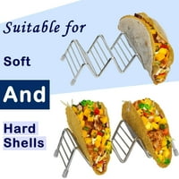 Držač taco, taco držač postolje, nehrđajući čelik taco stalak, drži ili tvrda ili mekana školjka taco