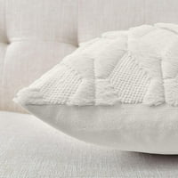Bacanje jastuka 18x18, bijeli ukrasni boho jastučni jastuk s jastukom s baršunaste luksuznom mekom plišanom