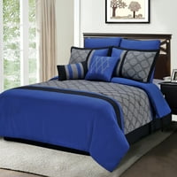 Maxfield 8-komadni set posteljine, udobnost, šamci i ukrasni jastuci, puni