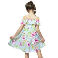Haljina za dijete Ljeto bez rukava s glasnije princeza haljina cvjetna tiskana šifonska boemska haljina