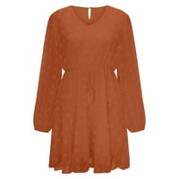 Ketyyh-CHN Maxi haljine za žene casual plus veličina haljina jesenje trendove Ležerne prilike naranče narančaste, m