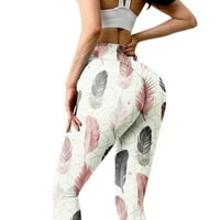 Yoga pantalone plus veličina bijelog poliestera ženskih tiska Yoga hlače Tummy Control plijen gamaše mršave hlače za jogu trčanje pilates teretana trenira XL