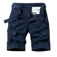 Hanas Muške hlače Muške modne boje multi-džepne hlače pamučne kratke hlače Kratke hlače tamno plava
