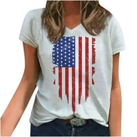 Američka zastava Majica Žene USA Star Stripes Četvrti srpanj kratkih majica Casual kratkih rukava grafički