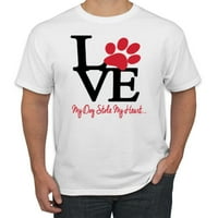 Ljubav moj pas ukrao mi je srce crvene piwprintes pop kulture Muška grafička majica, bijela, 5xl