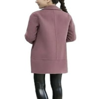 GLONME ženske jakne džepni kaput okreću navlake na otvorenom na otvorenom povremena odjeća toplo jedno-grudni