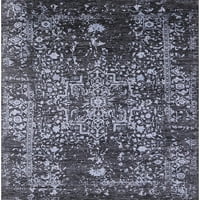 Ahgly Company u zatvorenom pravokutniku u sredinu stoljeća Moderna tamno siva tepih za crnu orijentalnu površinu, 5 '7'