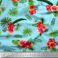Soimoi pamučna voile tkanina cvjetna i ostavlja tropsko otisak šivaći dvorište tkanine širom