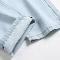 Smihono Muška moda ima džepove dugme sa zatvaračem patentni patentni traper trend traperice na plaži