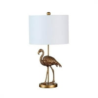 u. Polyresin stoji lampica za dizajn flaminga sa okruglom bazom, zlatom