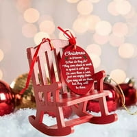 Dagobertniko Božić u Memorijalnom ukrasu, Crvena mini drvena stolica za ljuljanje sa Hangtagom i torba za pohranu, ukrasi za božićne drvve, privjesci Xmas, Mini spomen-stolica, Božić