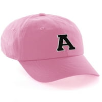 Prilagođeno slovo intijalno bejzbol šešir A do z Boje tima, ružičasta kapa bijelo crno slovo a