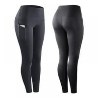 Ženske kompresijske hlače, sportske joge hlače visoke elastične sa džepom teretane Atletski pantalone