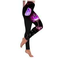 Vivianyo HD ljetne hlače za žene Žene Modne print joga hlače plus veličina casual visokih struka Sportske