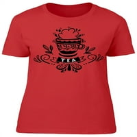 Čaj za čaj Umjetnost Doodles Majica - MIMage by Shutterstock, ženska XX-velika