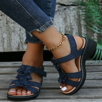 Hlaokwis ženske sandale za klinove Peep Toe Ljetna platforma Sandale žene Udobne lagane haljine cipele