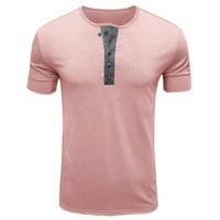 Muške ljetne majice Majica kratkih rukava za muškarce Casual Slim Fit TEE odjeća okrugla vrata modni vrhovi punog boja bluza ružičasta xxl
