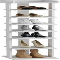 7-ravna stalak za cipele za drvo, ulazni kula za obuću, vertikalni organizacija cipela, drveni spremnik