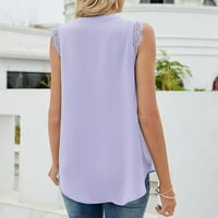 Ženske ljetne tankere za djevojke za djevojačke bluze V-izrez Solic Color Print The Tunnic Comfy Camisole