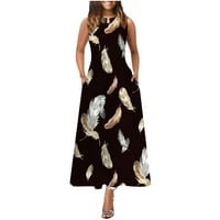 Ženske haljine Okrugli dekolte Ležerne prilike tiskane Srednja dužina A-Line Summer haljina bez rukava