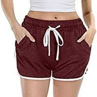 Tawop žene visoke struk joge hlače za zavoj elastične struk casual kratke hlače nacrtavajuće hlače za