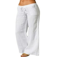 Niveer žene pantalone džepovi Sportske hlače Čvrsto boje Flare Pant Comfy Crckstring Crna S