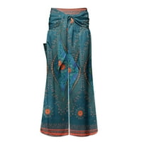 〖Roliyen〗 Palazzo hlače za ženske ležerne hlače za žene plus veličine Vintage cvjetni print boho harem
