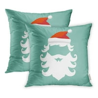 Zelena brada Santa Claus Silhouette Hipster Style Red Hat Božićni Xmas Odmor jastuka Katali jastuk Poklopac