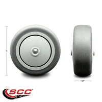 3 1,25 sivi termoplastični gumeni točak samo s preciznim kugličnim ležajem - 3 8 Provrt - non označavanje neručnice - kapacitet LBS - servis kotač