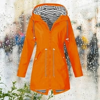 Cardigan za žene Ženske modne žene Čvrsto boje kišne jakne na otvorenom otvorena s kapuljačom, a otporna