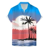 Muške košulje Summer Havajska moda i slobodno vrijeme Tropicno print rever gumb dolje kratki rukav muški
