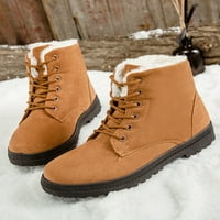Prednjeg swenda Mids Mid Calf Boot Okrugli nožni prsti Zimske tople cipele plišane obloge snijeg čizme