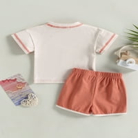 Bagilaanoe Toddler Baby Boy Girl Short Hlače Postavite kratke majice kratkih rukava + kratke hlače 3T