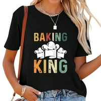 Ljubavnik kralja Cake Modni grafički kratki majica kratkih rukava za žene, udoban i rastezljiv ljetni