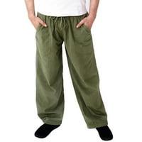 Muške hlače čišćenja muške ljetne modne modne elastične čvrste boje labave ležerne pantalone bljeskalice