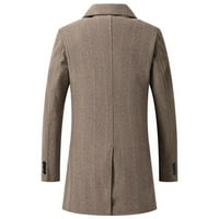 Zimski kaputi za muškarce i zimsku poslovni vuneni kaput modni dvostruki grudi kaput s kaputom u srednjem
