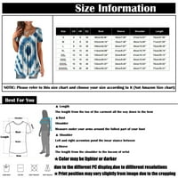 Ženske bluze s kratkim rukavima plus veličina peplum grafički otisci Žene plus košulje V-izrez Ljetni