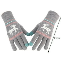 Archer par pletene rukavice slatka dodirna ekrana Božićni jeleni uzorak tople vunene pređe pune rukavice