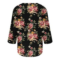 Majice za žene Olyvenn Poslovne vrhove Bagesy Womeny Modne trendi rukave Elegantne cvjetne vrhove Dugmas