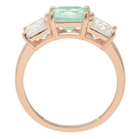 4.0ct kvadrat smaragdni rez zeleni simulirani dijamant 18k ružičasti ružičasto zlato graviranje izjava godišnjica Angažovanje vjenčanog kamenog prstena veličine 9.5