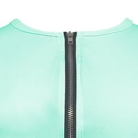 Trendna haljina za žene Ljetni patent zatvarač hladnog ramena majica kratkih rukava Dužina koljena Ležerna