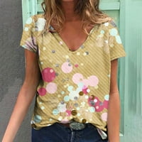 IMESTOU V-izrez T-majice Žute majice za žene poklon za sestrinu bavi se klirensom pod ženama Ljeto tiskovina