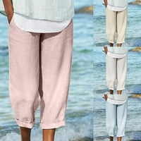 Jerdarske hlače Ženska ljetna boja Solid Colore Fashion Casual Slim široke pantalone za noge Porodični