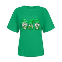 Dnevne majice sv. Patricke za žene posade izrez labave majice tri listovne trave grafičke majice casual tee vrhovi