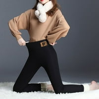 Absuyy elastična čuva topla modna casual plišana zimska jesen solidna boja pune dužine hlače crna 3xl